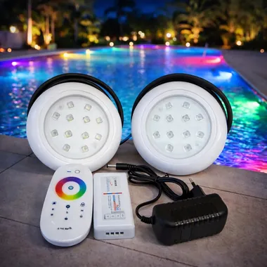 Iluminação colorida para piscina